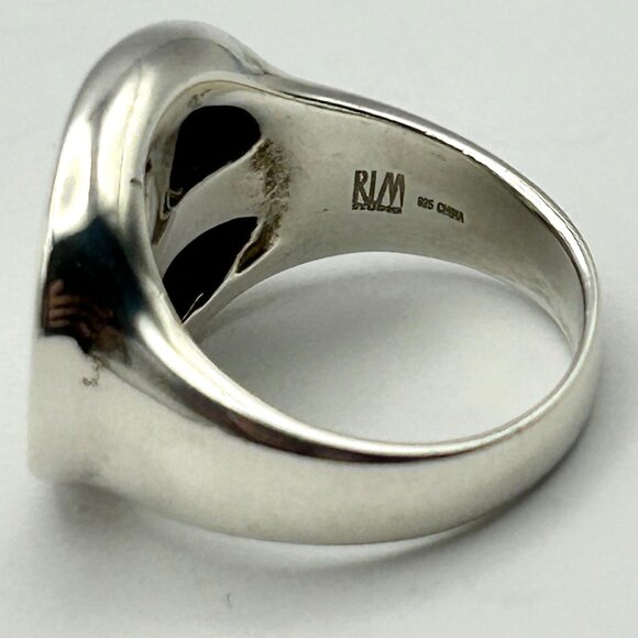 Robert Lee Morris RLM Studio 925 Sterling Two-Tone Signet Band Ring Size 7.25 - Picture 6 of 8